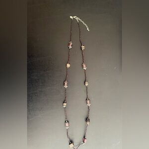 Lia Sophia Silver and Purple Beaded Necklace